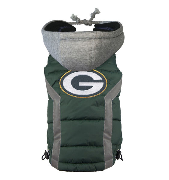Picture of Green Bay Packers Dog Puffer Vest.