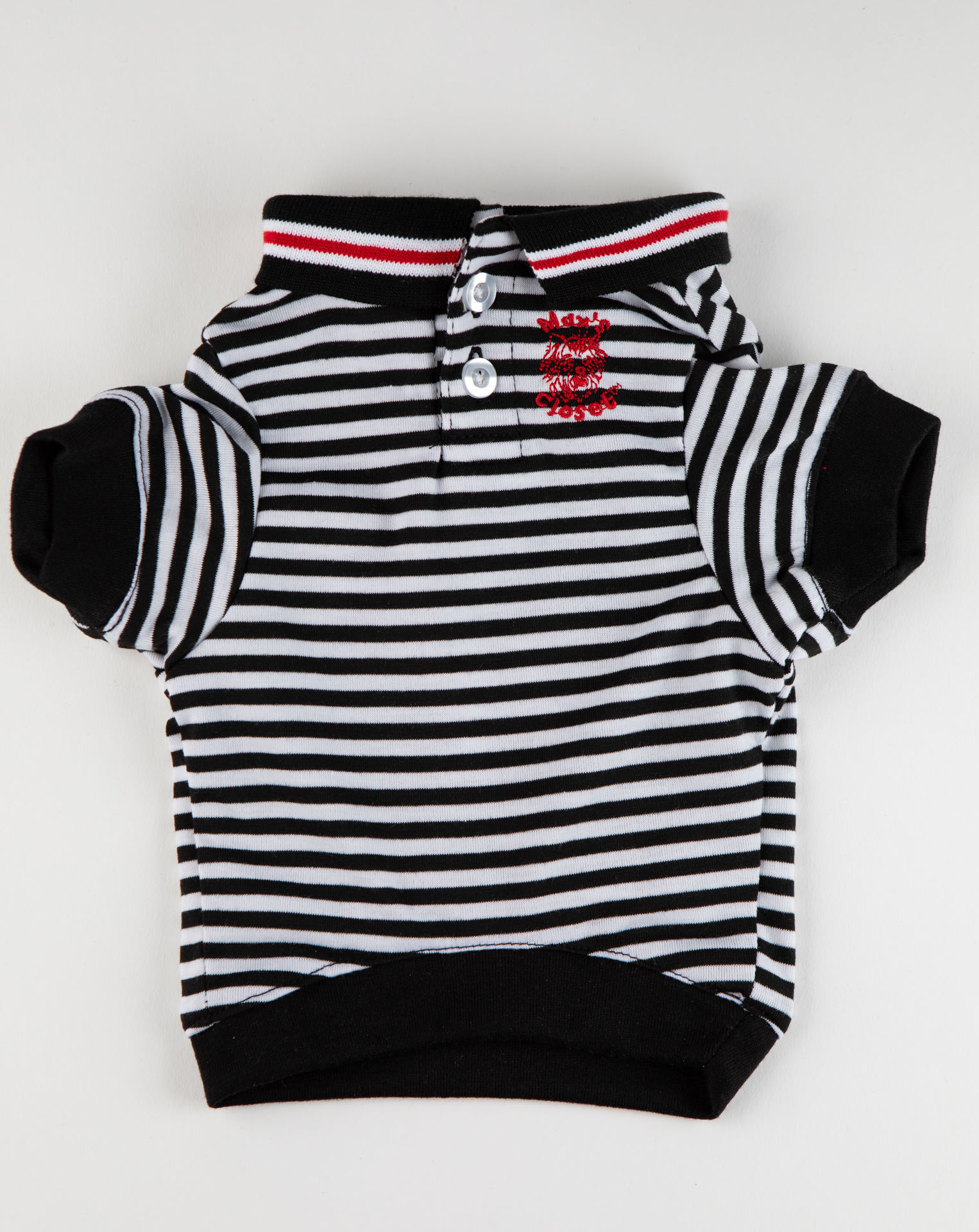 Picture of Black/White Stripe Polo Shirt