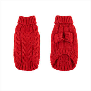 Picture of Angora Cable Knit Sweater-Red